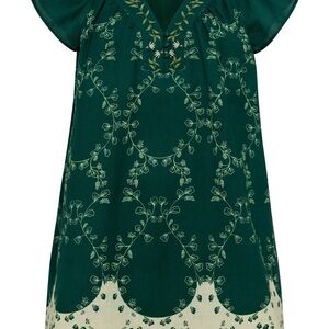 Elegant Green Floral Mini Dress